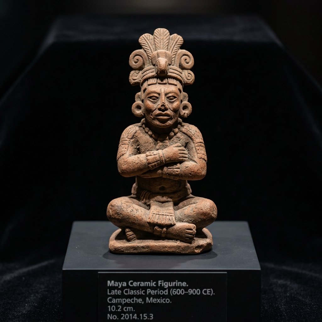 Small Maya ceramic seated figurine