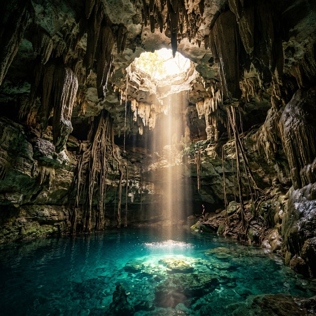 Sacred cenote portal to the Maya underworld