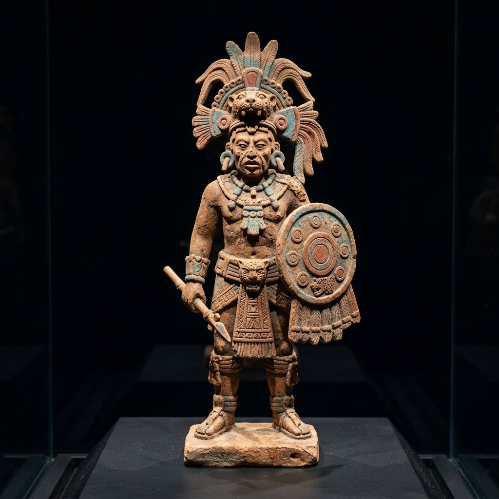 Maya ceramic warrior figurine